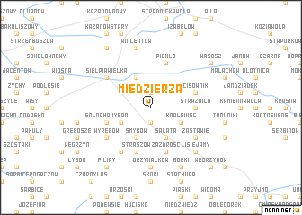 map of Miedzierza