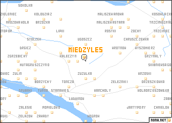 map of Międzyleś