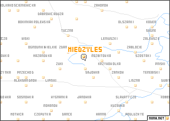 map of Międzyleś