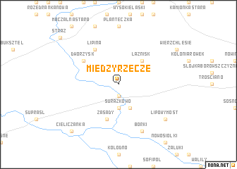 map of Międzyrzecze