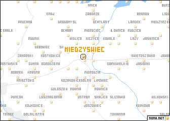 map of Miedzyświec