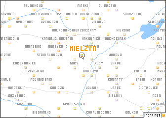 map of Mielżyn