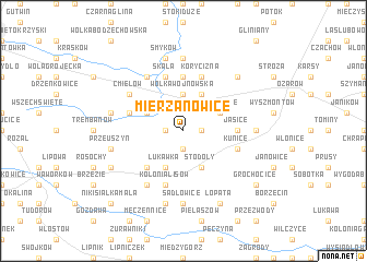 map of Mierzanowice