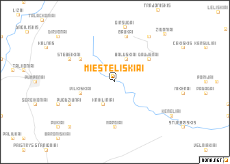 map of Miesteliškiai