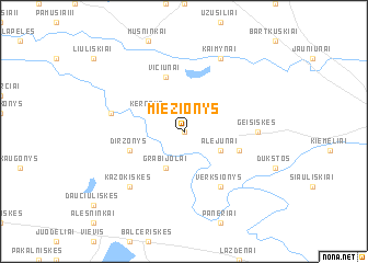 map of Miežionys