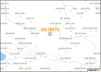 map of Miežonys