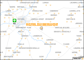 map of Mignaloux-Beauvoir