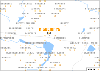 map of Migūčionys