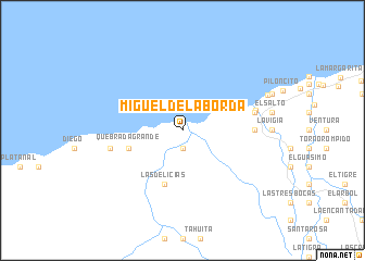 map of Miguel de la Borda