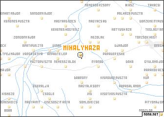 map of Mihályháza