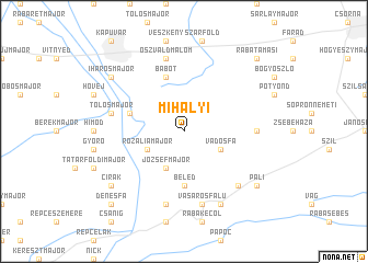 map of Mihályi