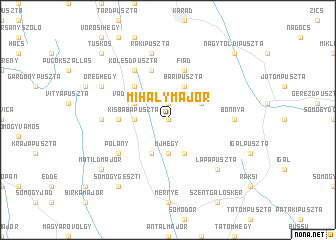 map of Mihálymajor