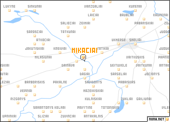 map of Mikačiai