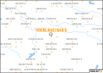 map of Mikalaučiškės