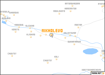 map of Mikhalëvo