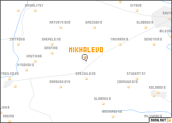 map of Mikhalëvo