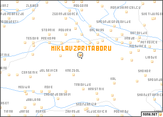 map of Miklavž pri Taboru