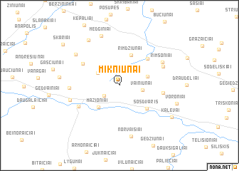 map of Mikniūnai