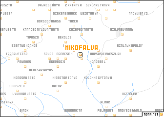 map of Mikófalva