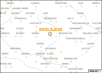 map of Mikołajewo