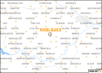 map of Mikolajice