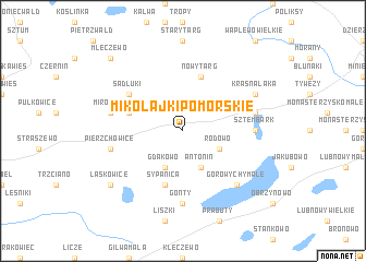 map of Mikołajki Pomorskie