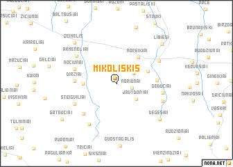 map of Mikoliškis