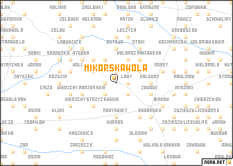 map of Mikorska Wola