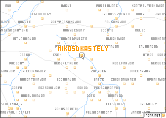 map of Mikosdkastély