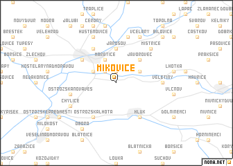 map of Míkovice