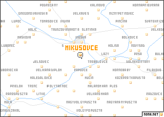 map of Mikušovce