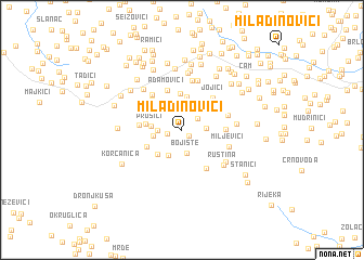 map of Miladinovići