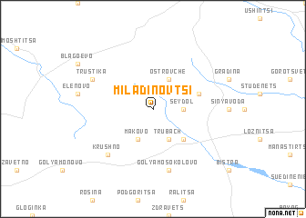 map of Miladinovtsi