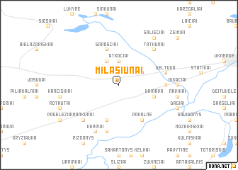 map of Milašiūnai