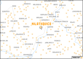 map of Milatkoviće