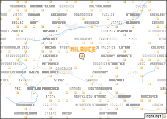 map of Milavče