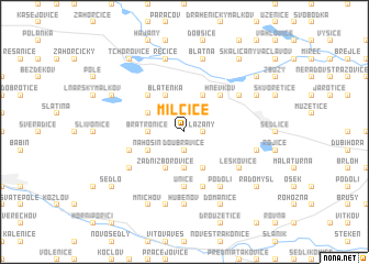 map of Milčice