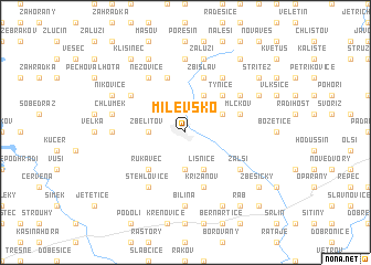 map of Milevsko