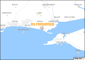 map of Milford on Sea