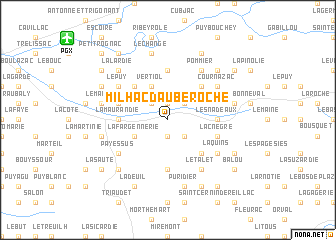 map of Milhac-dʼAuberoche