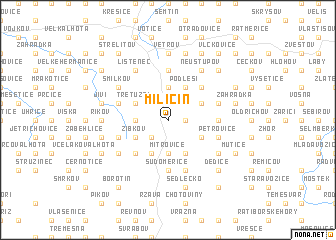 map of Miličín