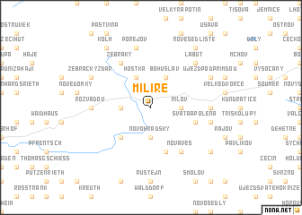 map of Milíře