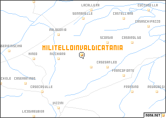 map of Militello in Val di Catania