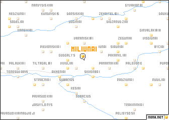 map of Miliūnai