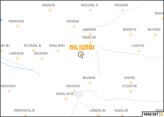 map of Miliūnai