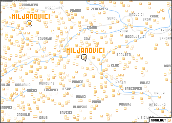 map of Miljanovići