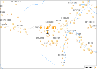 map of Miljevci