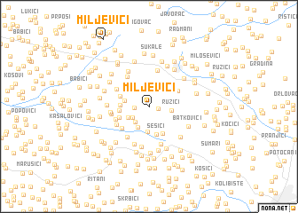 map of Miljevići