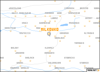 map of Miłkówko