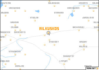 map of Milkuškos